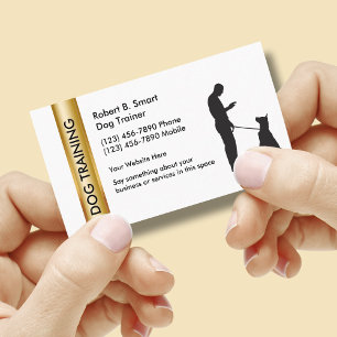 Cartes de visite chics de formation de chien