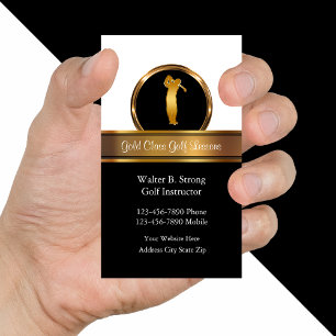 Cartes de visite chics de golf