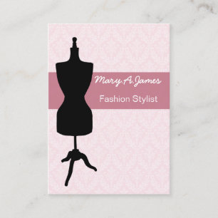 cartes de visite chics de mannequin de couturière