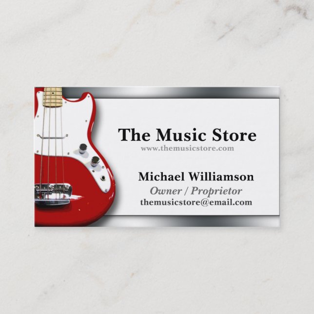 Cartes de visite chics de Music Store (Devant)