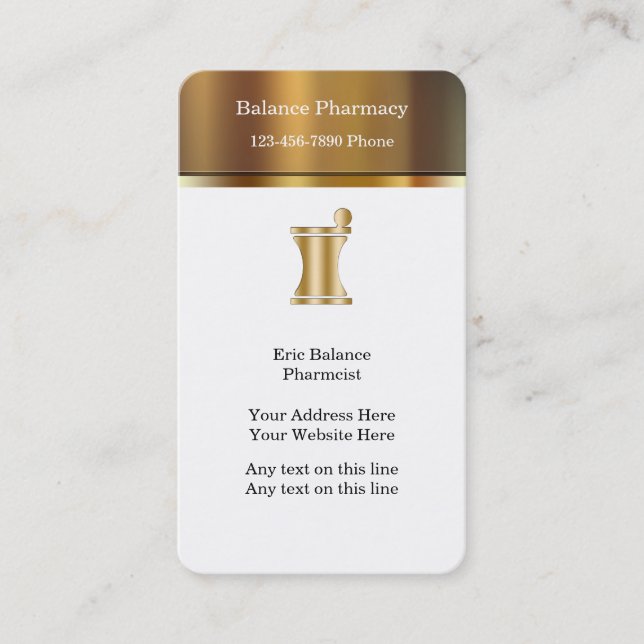 Cartes de visite chics de pharmacie (Devant)
