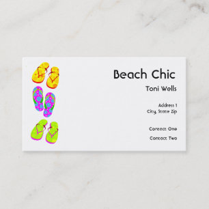 Cartes de visite chics de plage