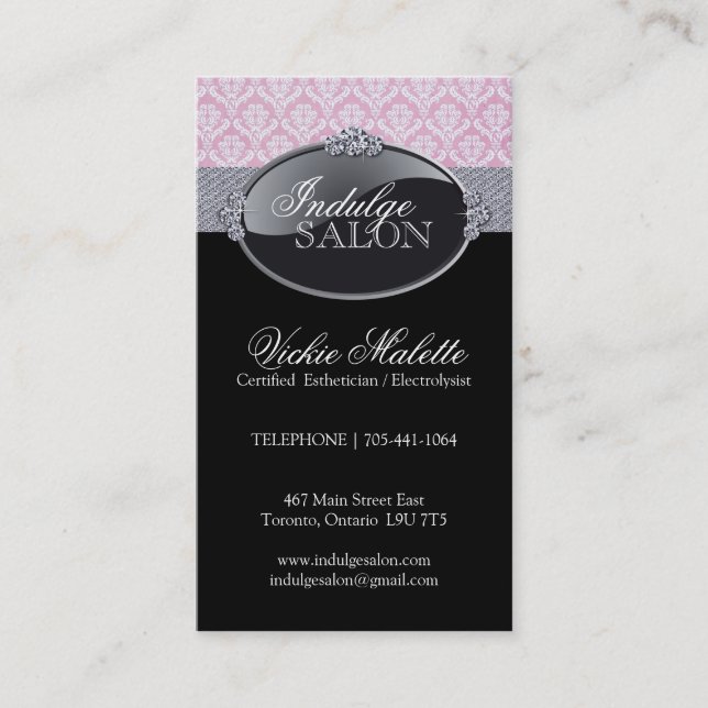 Cartes de visite chics de salon et de spa (Devant)