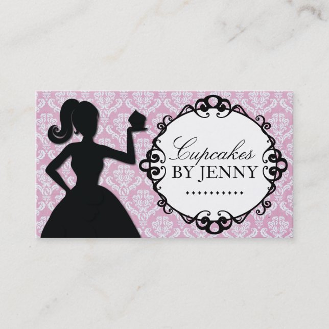 Cartes de visite chics de silhouette de petit (Devant)
