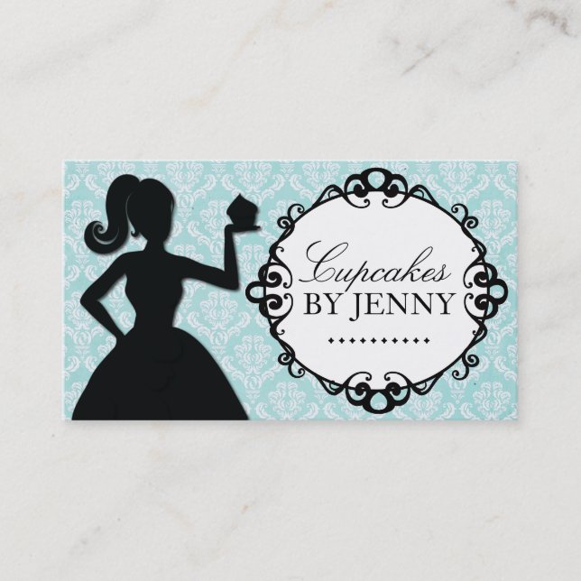 Cartes de visite chics de silhouette de petit (Devant)