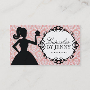 Cartes de visite chics de silhouette de petit