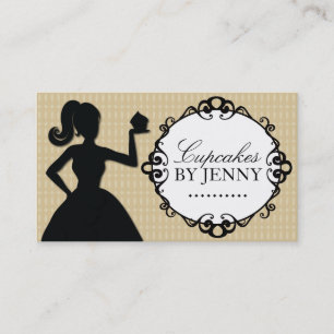 Cartes de visite chics de silhouette de petit