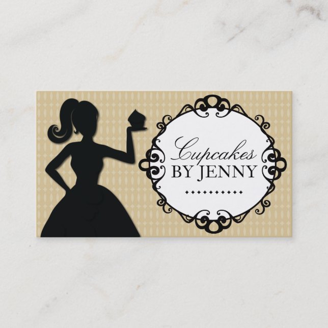 Cartes de visite chics de silhouette de petit (Devant)
