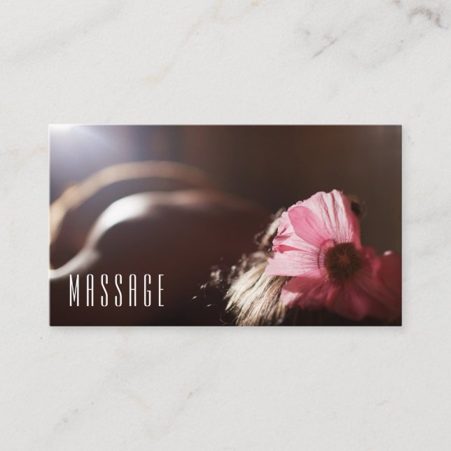 Cartes de visite chics de thérapie de massage (Devant)