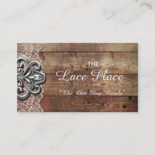 Cartes de visite chics minables de dentelle rose