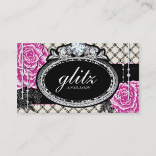 Cartes de visite chics minables de salon de clou