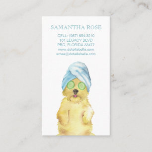 Cartes de visite chien aquarelle mignonnes