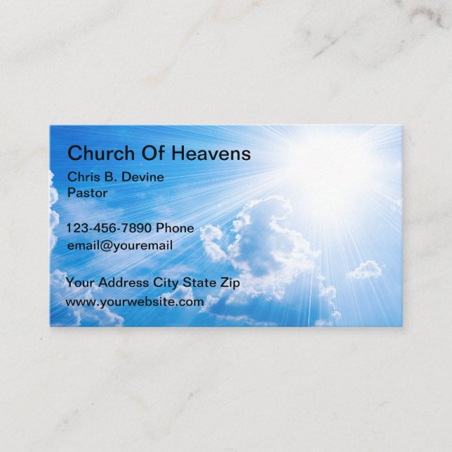 Cartes de visite Church Sky Sun Light Beams (Devant)