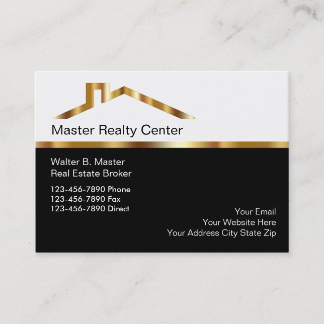 Cartes de visite classieux d'agent immobilier (Devant)
