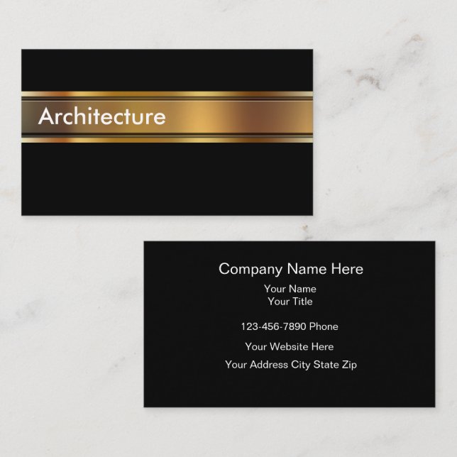 Cartes de visite Classy Architect Theme (Devant / Derrière)