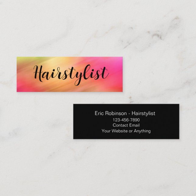 Cartes de visite compactes pour coiffeur chic (Devant / Derrière)