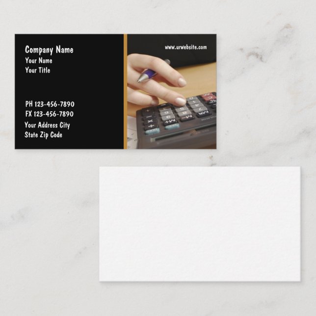 Cartes de visite comptables (Devant / Derrière)