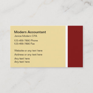 Cartes de visite comptables modernes