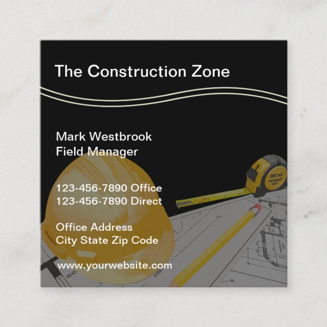 Cartes de visite Cool de construction (Devant)