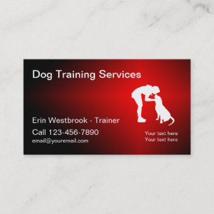 Cartes de visite Cool de formation sur les chiens