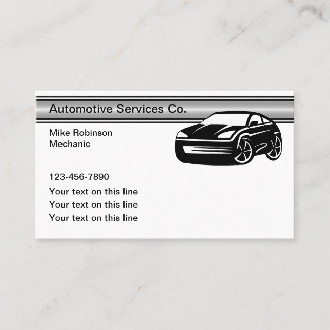 Cartes de visite cool des services automobiles (Devant)