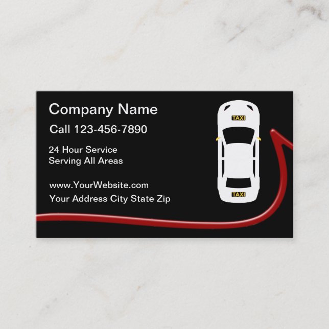 Cartes de visite Cool du service de taxi (Devant)