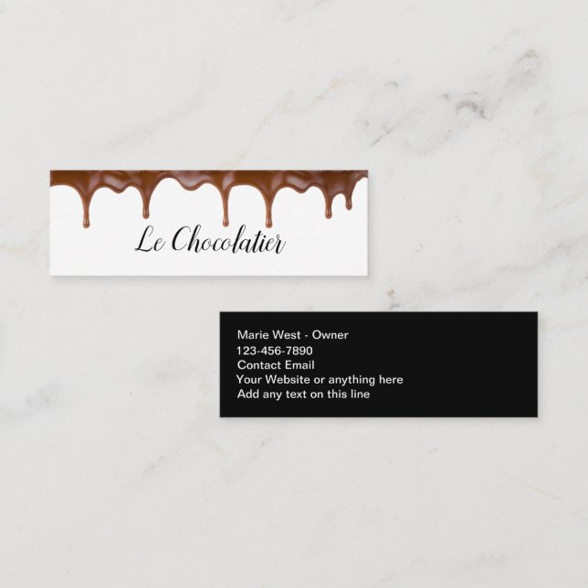 Cartes de visite cool du thème du chocolat (Devant / Derrière)