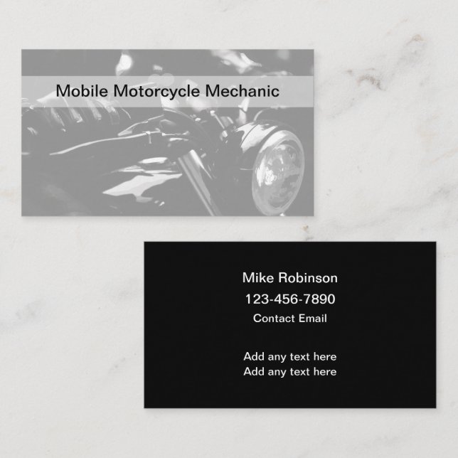 Cartes de visite Cool mécanique de moto mobile (Devant / Derrière)