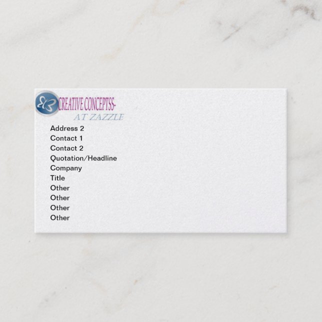 CARTES DE VISITE CRÉER VOTRE PROPRE PERSONNEL OU B (Devant)