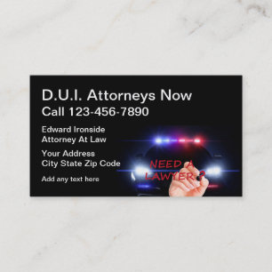 Cartes de visite criminels d'avocat de la défense