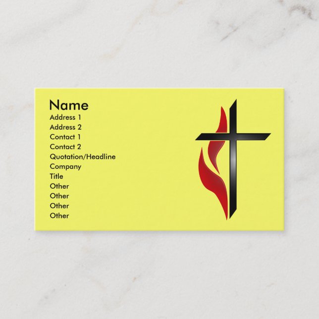 CARTES DE VISITE CROSS & FLAME (Devant)