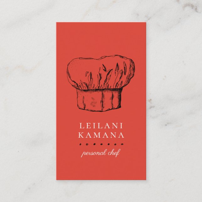 Cartes de visite culinaires Casquettes (Devant)