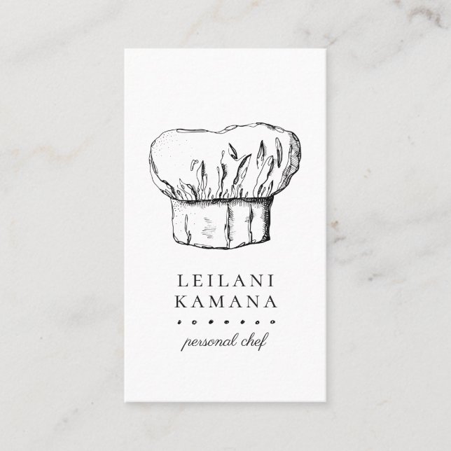 Cartes de visite culinaires de casquette de chef (Devant)
