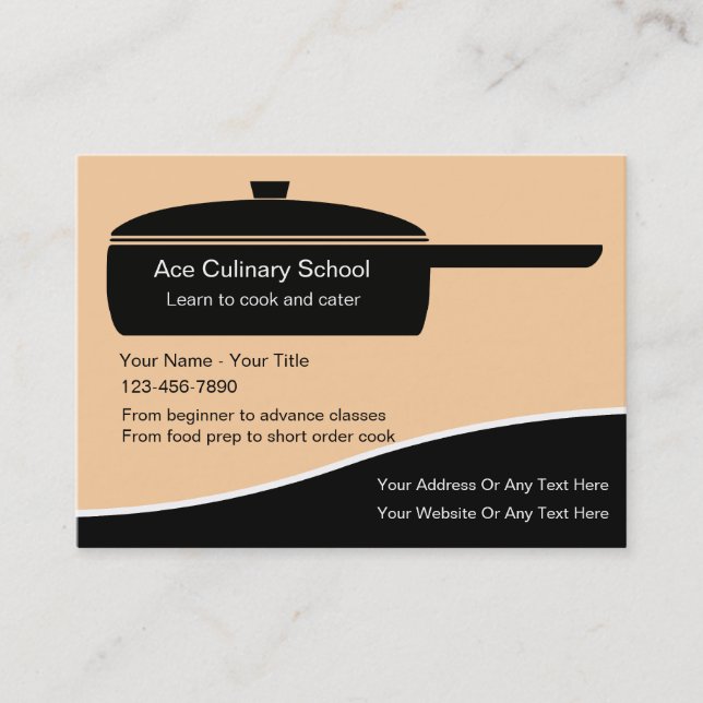 Cartes de visite culinaires d'école (Devant)