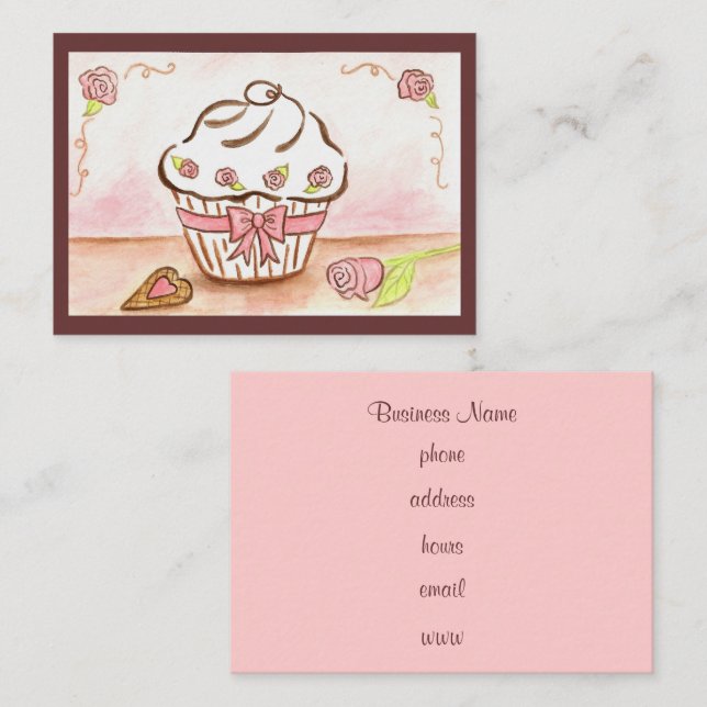 Cartes de visite Cupcake (Devant / Derrière)