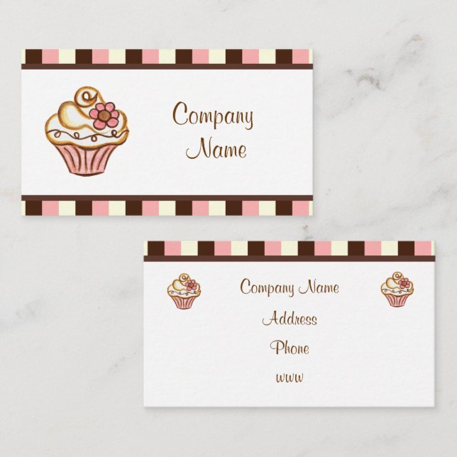 Cartes de visite Cupcake (Devant / Derrière)