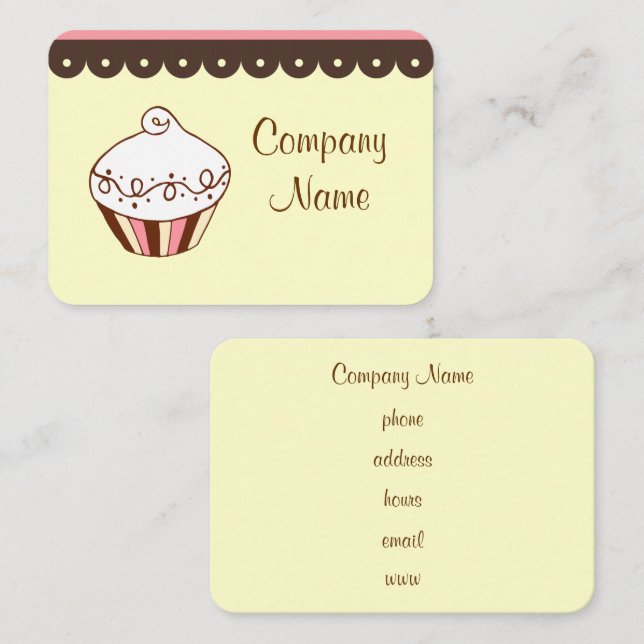 Cartes de visite Cupcake (Devant / Derrière)