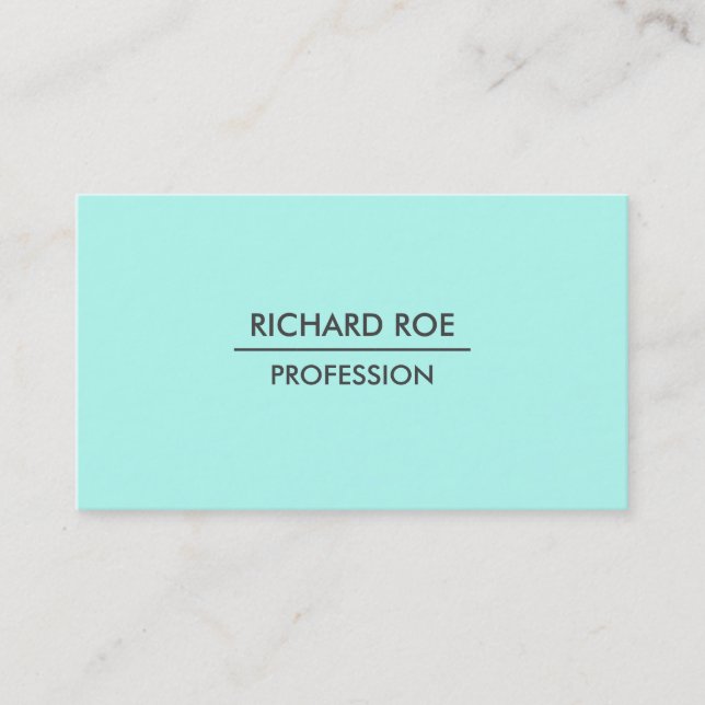 Cartes de visite cyan professionnels simples (Devant)