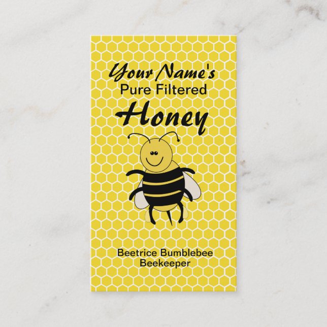 Cartes de visite d'abeille pour l'apiculture ou le (Devant)