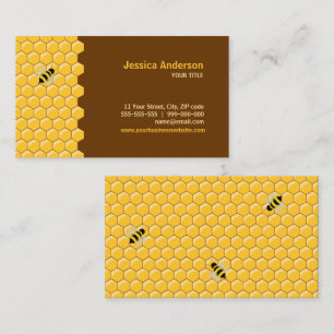 Cartes de visite d'abeilles et de nid d'abeilles