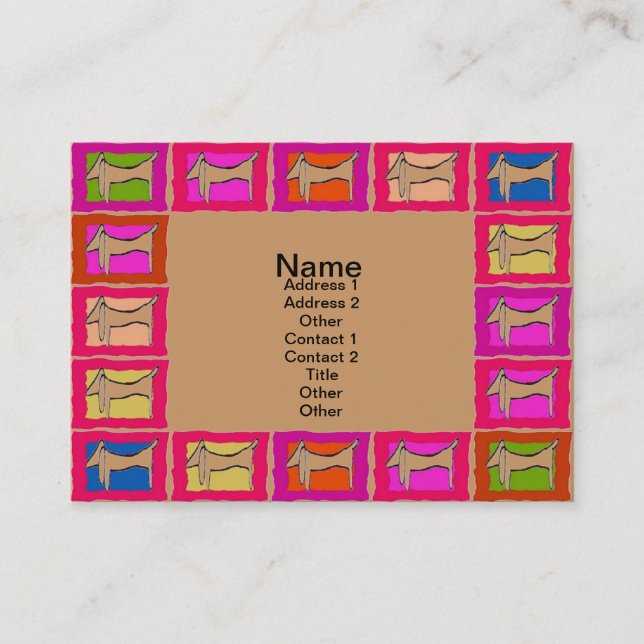 Cartes de visite Dachshund Quilt (Devant)