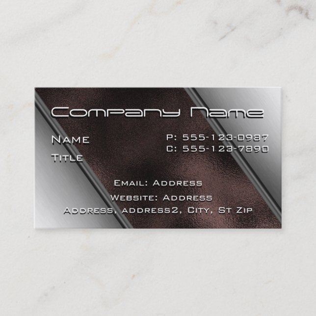 Cartes de visite d'acier inoxydable et de fer (Devant)