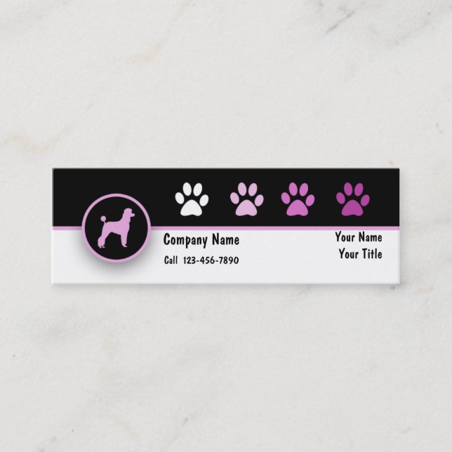 Cartes de visite d'affaires d'animal familier mini (Devant)