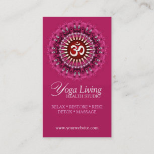 Cartes de visite d'âge de mandala de rose de yoga