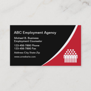 Cartes de visite d'agence de l'emploi