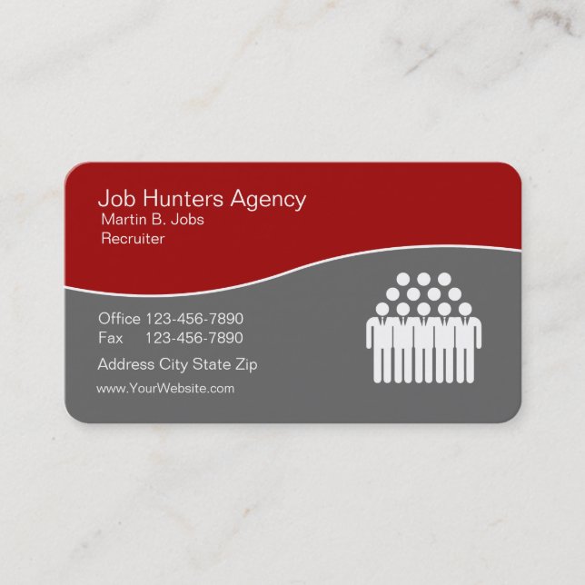 Cartes de visite d'agence de l'emploi uniques (Devant)