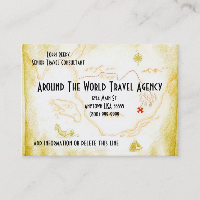 Cartes de visite d'agence de voyages (Devant)