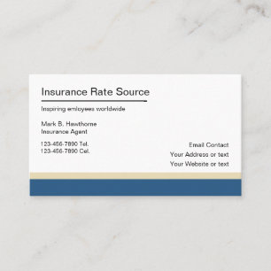 Cartes de visite d'agent d'assurance