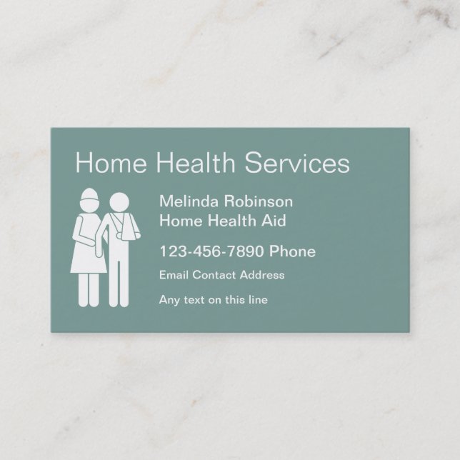 Cartes de visite d'aide à la santé à domicile (Devant)