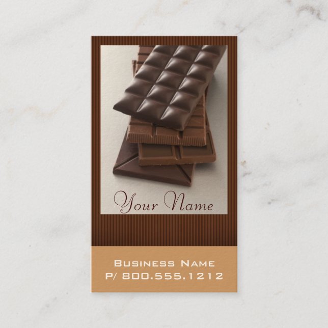 Cartes de visite d'amant de chocolat (Devant)